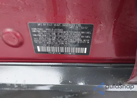 2012 Subaru Forester 2.5X из США, поврежденный, VIN JF2SHBBC1CH450512